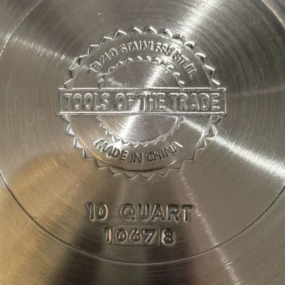 NEW OLD STOCK-Tools of the Trade 10 Qt 18/10 Stainless Stockpot w/ Lid 10678-NIB